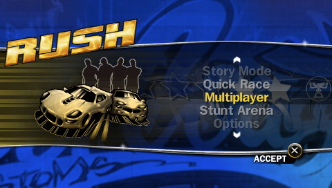 Rush title screen for PSP